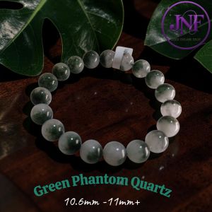 Green Phantom Quartz Bead Bracelet 10.6mm - 11mm+