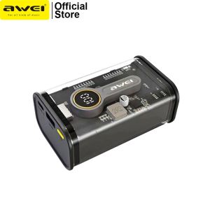 Awei P165K 10,000mAh Polymer Transparent Powerbank PD+QC 22.5W High Speed Charge LED Digital Display Long Battery Life
