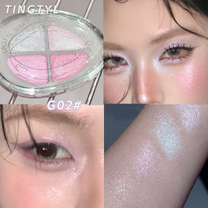 Bảng Phấn Highlight 4 Màu Ánh Ngọc Trai Nhũ Lấp Lánh Biến Sắc Phấn Mắt Kim Tuyến Toàn Diện Phấn Phủ Lấp Lánh Dành Cho Mọi Tông Da