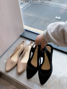 Size 36-40 Womens Fashion Low Heel Pointed-toe Sandal Casual School Student Shoes Work High Heels