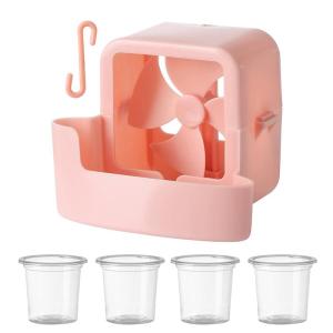 Electric Fan Summer Cooling Ice Storage Box Fast Freezing Leakproof Ice Holder with Hanging Hook for Home Office Daily Cooling