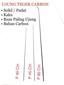 Ujung Tegek Carbon Solid Ruas Pendek dan Panjang 40 45 80 Cm