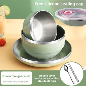 YOULUNMEI | Individual Stainless Steel Tableware Set 3-Piece