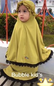 (EGSUS) Mukena Bayi Anak Balita Ruffle Free Kantong Godie Bag Fashion Muslim Perlengkapan Sholat Sage