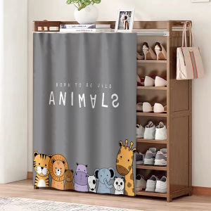 No-Door Shoe Cabinet Dustproof Magic Tape Cloth Curtain Block Curtain Small Cabinet Shoe Rack Miscellaneous Goods Conceal Curtain