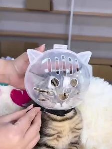 Cat Bubble Muzzle Pet Grooming Cover Accessory Anti-bite Anti-Licking Cat Space Hood Breathable Helmet Face Cover Cat Hood