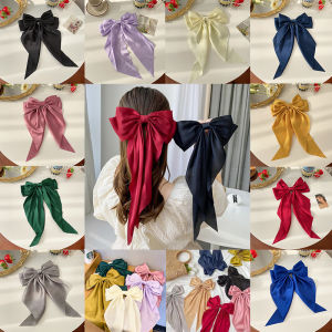 Elegant Ribbon Hair Clip for Woman Korean Style Long Bow Hair Pin Fashion Girls Duckbill Clip