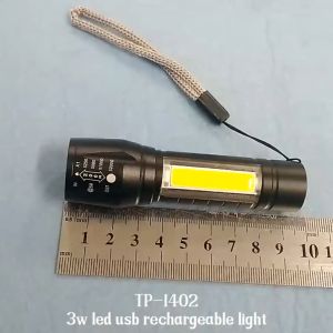Mini LED Torchlight Flash Light 3 Mode USB Rechargeable High Power Torch Light
