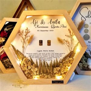 Bingkai Mahar Pernikahan Rustic & Kado Pernikahan Custom