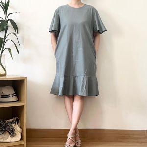 ECLAIRE 063 Dress Mini Flared Sleeves Polos Basic Dasar Kasual Casual Kerja Korea Simple 1033