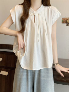 New Chinese Style White Short-Sleeved Shirt Female Summer New Stylish Western Style Small Shirt Loose Slim Fit Slimming Tops