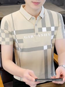 ROMON | Lormen Mens Short Sleeve Polo Shirt Summer Thin Business Casual Pure Cotton With Collar Trendy Casual Top Fashionable City Style