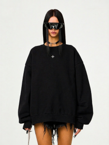 SMFK | Design Sense Zipper Loose Basic Cotton Long Sleeve Shirt