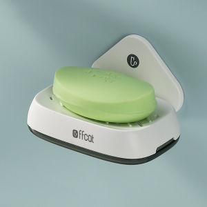 Innovative Magnetic Black Tech Soap Dish Plastic Bathroom Wall Mounted No Drilling Required Soap Holder Simple Creative Design