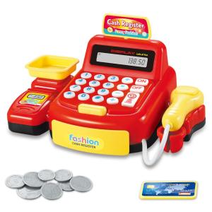Besee | Educational Pretend Play Toy Kitchen Cash Register with Sound and Light Scanner