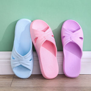 Comfortable Slippers Womens Summer Home Indoor Bathroom Bath Non-Slip Fashion Casual Strap Sandals with Bow