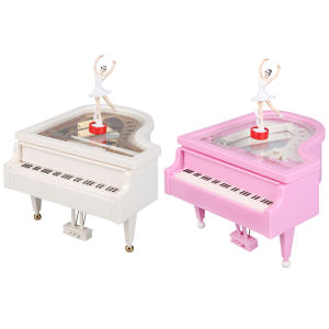 【New Arrival】 Romantic Music Box Wall Art with Ballerina and Piano Model in Classic Wooden Frame for Home Decor