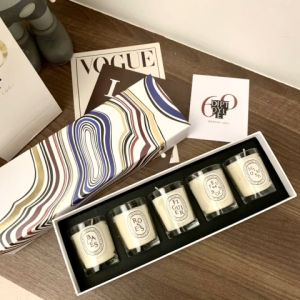 Diptyque Nến Thơm Bộ Quà Tặng 5 Mùi Kèm Túi Xách Theo Hãng / White