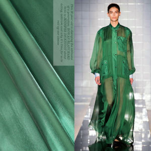 ผ้าโปร่งบางสไตล์ใหม่สำหรับฤดูร้อน ผ้าโปร่งสีเขียว เอวเจน ผ้าโปร่งบางสไตล์เกาหลีสำหรับงานปาร์ตี้และงานแต่งกาย