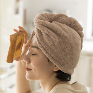 Acooltd Womens Absorbent Towel Dryer Cap Quick-Drying Hair Towel Cap Bath Cap Head Towel Wrap Hair Washing Head Cover