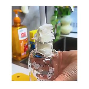 Cọ Rửa Bình Sữa Rửa Bình Nước Rửa Cốc Silicon Lông Mềm Gập 90 Độ Cán Dài Đa Năng Tiện Lợi-HAUSE
