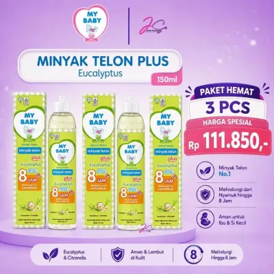 ￼MY BABY Minyak Telon Plus 150 mL - Minyak Bayi Anti Nyamuk 8 Jam