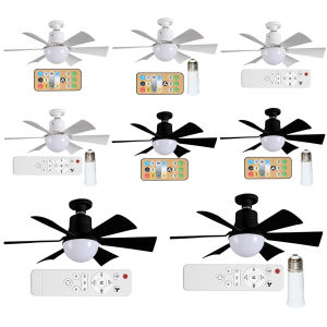 เวลาไฟพร้อมรีโมทพัดลมติดเพดานพัดลมไร้สาย3เกียร์ความเร็วลม Kipas Angin Lampu LED ใบมีด6ใบสำหรับห้องนั่งเล่นห้องนอน