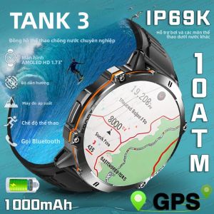 Đồng Hồ Thông Minh Nam TANK 3 Pin 1000mAh Chống Nước IP69K & 10ATM GPS La Bàn Máy Đo Độ Cao Màn Hình AMOLED Thiết Bị Theo Dõi Thể Thao Ngoài Trời