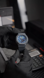 Jam Tangan Pria Casio G-Shock GA-2100AS-2A Blue Dial Blue Navy Resin Band
