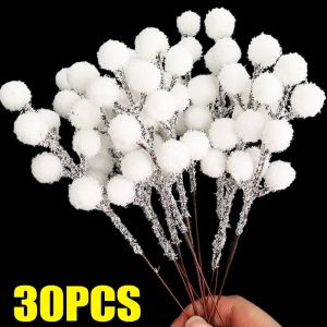 Cành Quả Mọng Phủ Tuyết Giáng Sinh Nhân Tạo Quả Mọng Trắng Dùng Trang Trí Vòng Hoa Tự Làm Cây Thông Noel Tiệc Cưới Đồ Trang Trí Bằng Xốp Mô Phỏng Cây Thật
