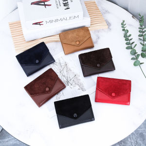 Cowhide Short Ultra-Thin Wallet Three-Fold Bill Holder Multi-Card Slot Small Portable Exquisite Coin Purse