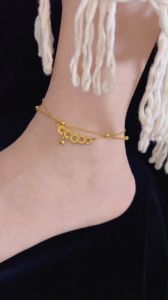 Anklet kaki lonceng uang tembaga lapis ganda berkualitas tinggi Baja titanium tahan air dan tahan karat tanpa perubahan warna