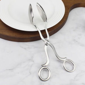 High-End Hotel Food Tongs Self-Service Restaurant 18/10 Stainless Steel Dish Tongs Bread Tongs Commercial Use BBQ Tools