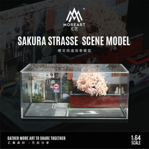 MoreART 1:64 Sakura Street Handmade Scene Model Collectible Gift Lake Side Series Automotive Model Craftsmanship