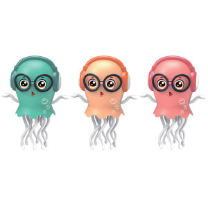 Welcomehome LED Dancing Funny Jellyfish Toy Smart Obstacle Avoidance Interactive Moving Toy Light Up Music Toy for Office Desk Decor