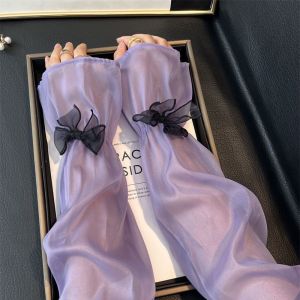 Fashionable Organza Arm Warmers with Bowknot Detail for Summer