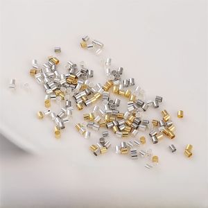 ทองคำชุบทอง 14K อุปกรณ์ DIY สร้อยคอ สร้อยข้อมือ จี้ปลาย ลูกปัดตั้งแกนกระบอกกลม อุปกรณ์ทำเครื่องประดับมือทำเอง