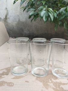 6 pcs gelas lurus polos/gelas sirup/gelas polos bening