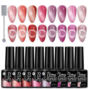 ชุดยาทาเล็บเจลเยลลี่ 8 ชิ้น พร้อมแม่เหล็ก สีโปร่งแสงสดใสสำหรับฤดูร้อน ล้างออกได้ ใช้แสง LED สำหรับอบแห้ง ทาสีง่ายและติดทนนาน