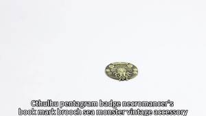 Cthulhu Enamel Coin Antique Bronze Cosmic Horror Badge Necronomicon Jewelry Gift For Lovecraft Horror Fans Halloween Accessories