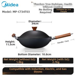 Midea | Nonstick Zero Coating Round Bottom Wok