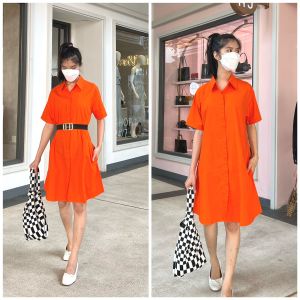 Apple Dress Daily Premium / Simple Button Dress Merah