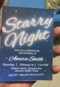 Starry Night Invitation Card - Under the Stars Debut 18th Birthday Invite - Personalized - Customized - 3R - 4R - 5R