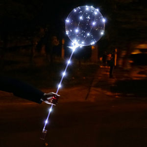 20-Inch Transparent Balloon Bounce Ball String Night Market Push Stall Luminous Internet Celebrity Shape Stretch-Free Kids Toy