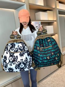 Retro Oxford Cloth Dual Shoulder Bag Street Trend Large Capacity Casual Travel Handbag for Youth Zipper Closure Womens Bag