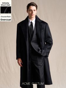 Thickened Broad Shoulder Wool Cashmere Overcoat