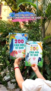 Sách 200 câu hỏi vì sao về 2 Động vật và Khủng long - bìa cứng chữ to tranh minh họa đẹp cho bé - Đinh Tị