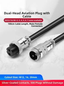 kuicc | Dual Male Female Aviation Plug Cable Power Data Extension Industrial Socket Adapter