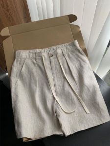 YEBO | Plus Size Retro Linen Loose Drawstring Shorts