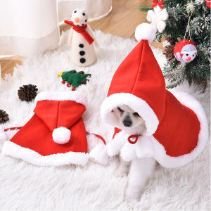 Vật nuôi trang phục giáng sinh CAPE với hat Santa Claus Áo choàng cho mèo và chó nhỏ ít mũ trùm đầu đỏ để đi xe đạp CAPE quần áo quần áo thú cưng
